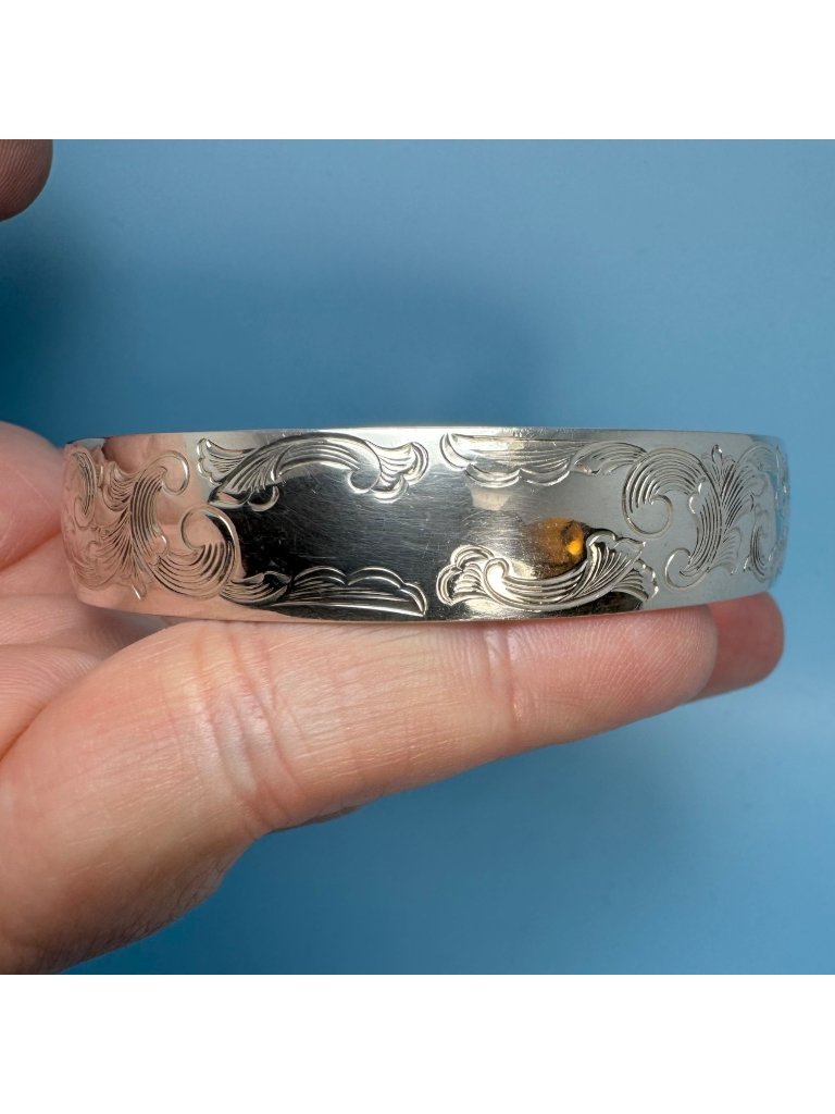 Kirk Stieff Lenox Laurels Sterling Silver 925 Floral Design Signet Cuff Bracelet